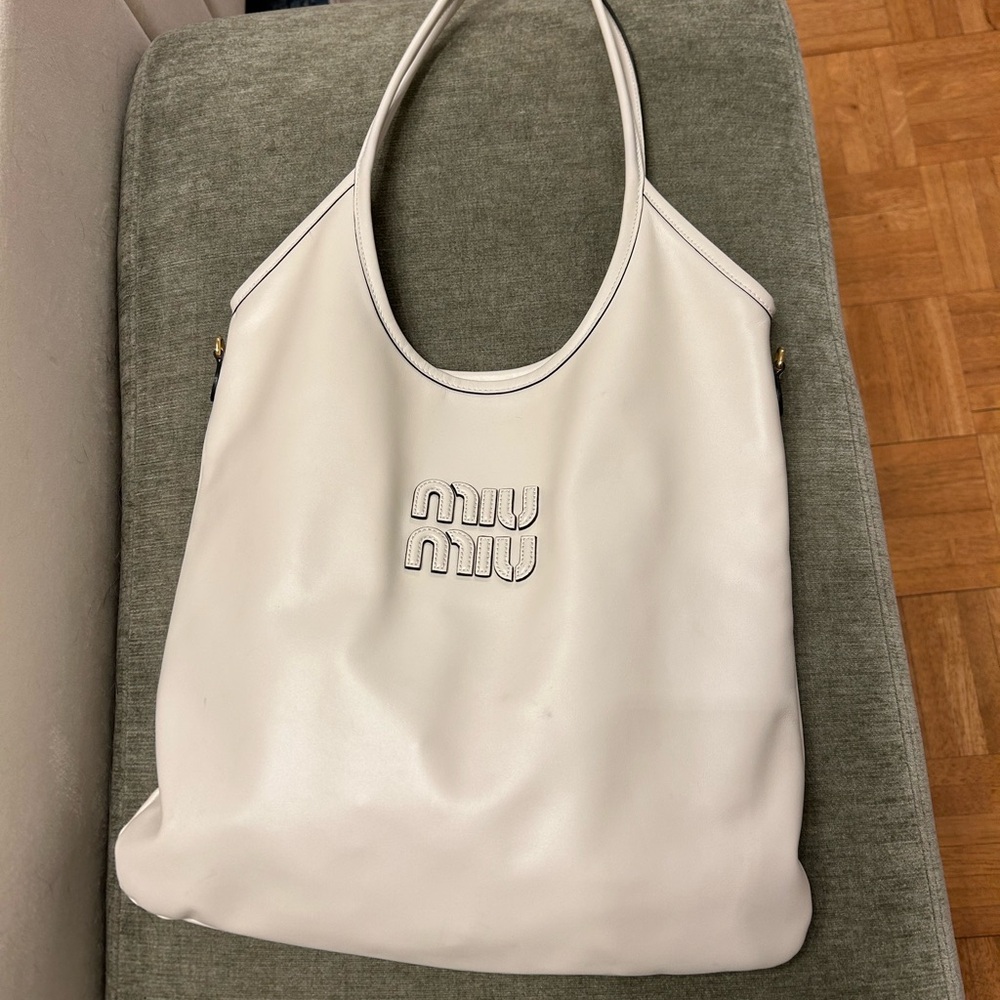 Miu Miu White Tote Bag
